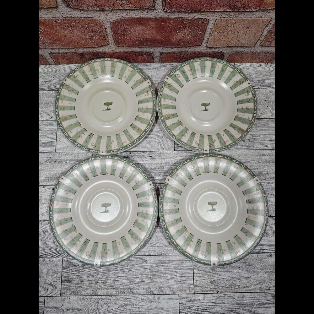 Pfaltzgraff Portfolio Naturewood Saucers Plates Welcome Sign 6.5” Set of 4